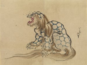 Nimetön, c. 1890 (puupainatus, muste ja väri paperille) tekijältä Katsushika Hokusai