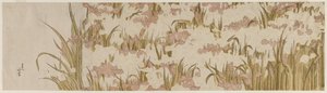 Valkoiset ja violetit iirikset, 1800-luvun alku. tekijältä Katsushika Hokusai