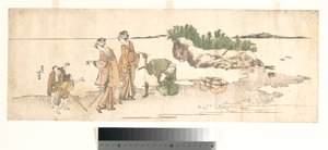 Naiset maisemassa tekijältä Katsushika Hokusai