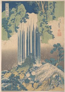 Yōrō-vesiputous Minon maakunnassa (Mino no Yōrō no taki), teoksesta ”Kierros eri maakuntien vesiputouksilla” (Shokoku taki meguri) tekijältä Katsushika Hokusai
