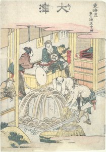 ?tsu, viisikymmentäneljäs sarjassa Fifty-three Stations of the T?kaid? tekijältä Katsushika Hokusai