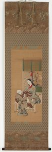 Tyttö istuu verannalla, Edo-kausi, 1700-luku. tekijältä Kawamata Tsuneyuki