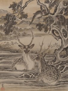 Herrasmies pitelee viljaa, 1629. tekijältä Kawanabe Kyosai