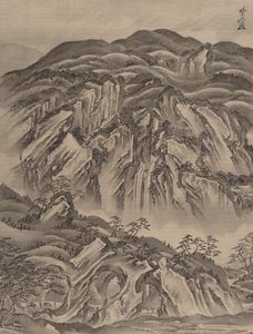 Kalliomaisema, n. 1887. tekijältä Kawanabe Kyosai