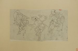 Kolme Kyogen-tanssijaa, 1800-luvun loppu. tekijältä Kawanabe Kyosai