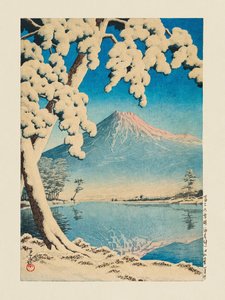 Fuji lumipeitteenä, Tagonoura (1932)