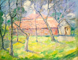 Maisema Kiovan lähellä, 1930. tekijältä Kazimir Severinovich Malevich