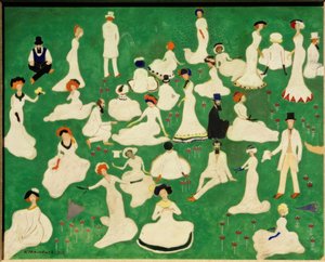 Rast (Gesellschaft mit Zylinderhüten) tekijältä Kazimir Severinovich Malevich