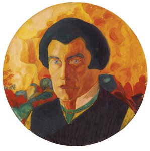 Omakuva 1908-1910 - maalaus Kasimir Severinovich Malevich (Malevich, Malevic) (1878-1935), tekijältä Kazimir Severinovich Malevich