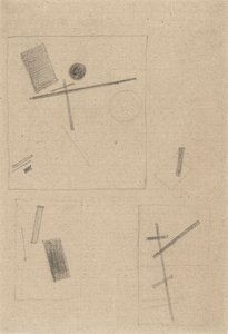 Suprematistinen piirustus tekijältä Kazimir Severinovich Malevich