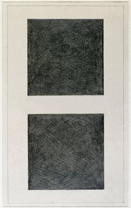 Suprematistinen elementti: kaksi ruutua (öljy kankaalle, 1900-luku) tekijältä Kazimir Severinovich Malevich