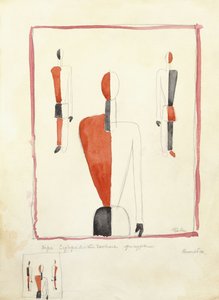 Kolme suprematistista hahmoa, n. 1921-2 tekijältä Kazimir Severinovich Malevich