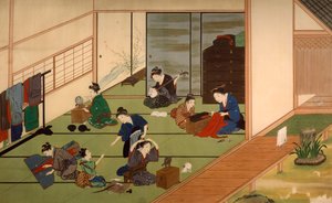 Geisharyhmä, Kawahara Keiga (1786-noin 1860), akvarelli, Japani, Japanilainen sivilisaatio, 1800-luvun alku