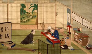 Kalligrafitutkimus, Kawahara Keiga (1786-noin 1860), akvarelli, Japani, Japanin sivilisaatio, 1800-luvun alku
