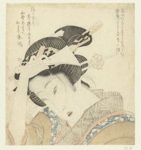 Geisha myös plectrum tekijältä Keisai Eisen (attributed to)