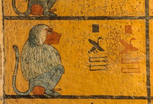 Paviaani, seinämaalaus kuningas Tutankhamonin haudassa; KV52, Kuninkaiden laakso, Theban,..., 2003 (kuva) tekijältä Kenneth Garrett