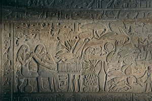 Reliefi Abydosista, artefakti; Egypti, 2005 (kuva) (kuva) tekijältä Kenneth Garrett