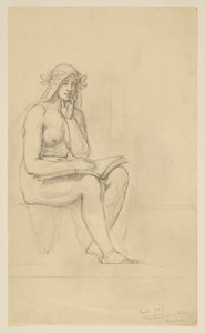Alastontutkimus "The Contemplative Life" varten Lunetten hallintorakennuksessa, Oberlin College, Oberlin, OH tekijältä Kenyon Cox