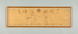 Common Law, tutkimus vasemmalle paneelille "The Reign of Law", Frieze muutoksenhakutuomioistuimelle, New York tekijältä Kenyon Cox