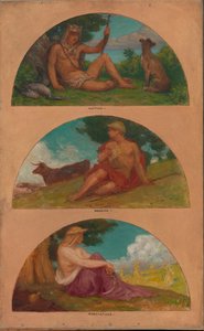 El progrés de la civilització: caça, ramaderia, agricultura..., 1905-1906. finlandès tekijältä Kenyon Cox