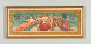The Statute Law, Study for Right Panel of "The Reign of Law", Frieze muutoksenhakutuomioistuimelle, New York tekijältä Kenyon Cox