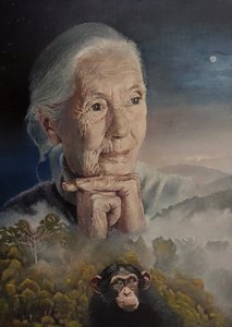 Olemme kaikki yhteydessä (Jane Goodallin viisaus) (maalaus)