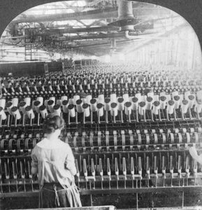 Spinning room, Philadelphia, Pennsylvania, USA, 1800-luvun loppu tai 1900-luvun alku