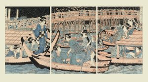Vilvoittelua Ryogoku-sillalla tekijältä Kikugawa Eizan