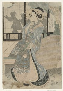 Courtesan Oi Ebiya-talosta Ebiya uchi Oi (otsikko esineessä) Sarja kaunokaisia ​​huvitaloista (sarjan nimi) Seiro bijin soroi (sarjan nimi esineessä)