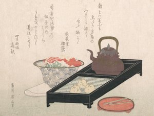 Astiat teetä ja kakkukulhoa varten, 1800-luku. tekijältä Kikugawa Eizan