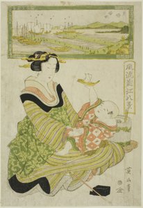 Paluupurjeet Yabasessa (Yabase kihan), sarjasta "Furyu Omi hakkei (Furyu Omi hakkei) muodikkaat näkymät"