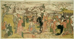 Kirsikankukka-ateria (Oka no utage) tekijältä Kitagawa Utamaro