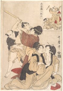 Chushingura, III näytös tekijältä Kitagawa Utamaro
