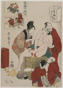 Chushingura: Loyalty Storehousen X näytös tekijältä Kitagawa Utamaro