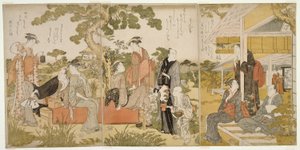 Viileästä puutarhassa nauttiminen tekijältä Kitagawa Utamaro