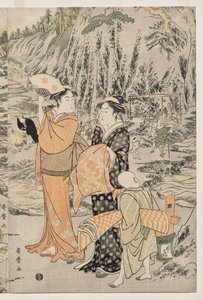 Kalastusta leikkuulaudalla Enoshimassa tekijältä Kitagawa Utamaro
