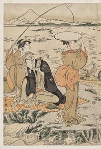 Kalastusta leikkuulaudalla Enoshimassa tekijältä Kitagawa Utamaro
