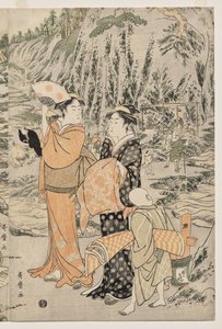 Kalastusta leikkuulaudalla Enoshimassa tekijältä Kitagawa Utamaro