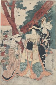 Futamigaura Beach uudenvuoden aikana tekijältä Kitagawa Utamaro