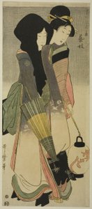 Geisha (Geigi), sarjasta "Three Amusements of Contemporary Beauties" ("Tosei bijin san’yu") tekijältä Kitagawa Utamaro