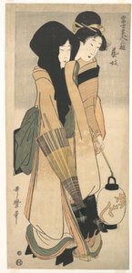 "Geisha" sarjasta Nykyajan kaunottarien kolme huvitusta (Tōsei bijin san’yū: Geigi) tekijältä Kitagawa Utamaro