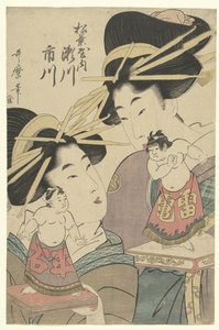 Geishat sumo-nukeilla tekijältä Kitagawa Utamaro