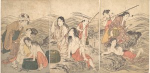 Girl Fishers and Bathers, 1791. tekijältä Kitagawa Utamaro