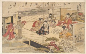 Tytöt leikkivät simpukoilla tekijältä Kitagawa Utamaro
