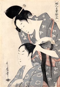 Korkea rd pienempi r hiussolmio, c. 1798 tekijältä Kitagawa Utamaro