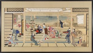 Moonlight Revelry Dozo Sagamissa, Edo-kausi, 1700-luvun loppu - 1800-luvun alku. tekijältä Kitagawa Utamaro