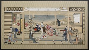 Moonlight Revelry Dozo Sagamissa, 1700-luvun loppu. tekijältä Kitagawa Utamaro
