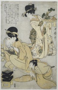 Uusivuosi Vuoden viisi festivaalia (sarjan nimi) tekijältä Kitagawa Utamaro