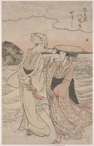 Nro 8 Chushingura-sarjasta (väripuupiirros) tekijältä Kitagawa Utamaro