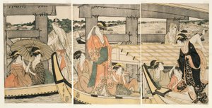 Päällä ja p Suunnitelma d Rokoku B Ridagen alla (Rokoku Bridgen päällä) tekijältä Kitagawa Utamaro
